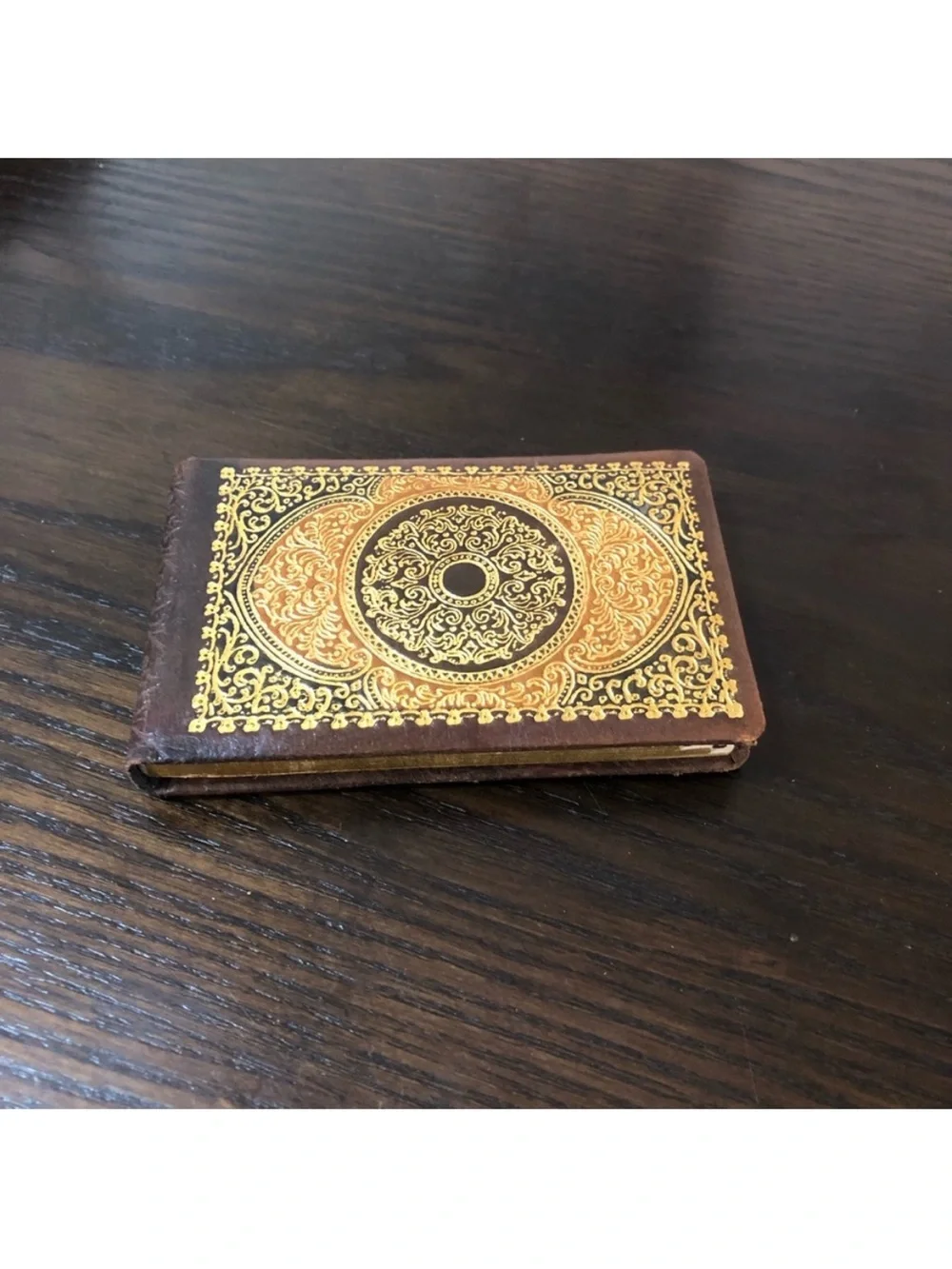 NIB AUSTRIA Genuine Leather Vintage Address Book Hand-Tooled in 24 KT Gold NIB